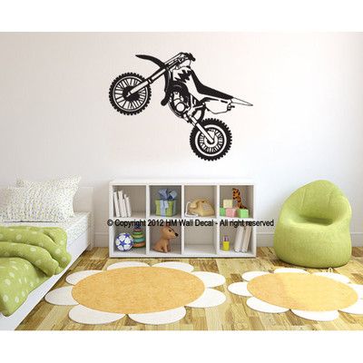 HM Wall Decal Dirt Bike Wall Sticker | Temple & Webster Car Inspired Room Decor, Inspired Room Decor, Alphabet Wall Decals, Arrow Wall Decal, Doodle Wall, Dinosaur Wall Decals, Bird Wall Decals, Large Wall Decals, Bike Wall