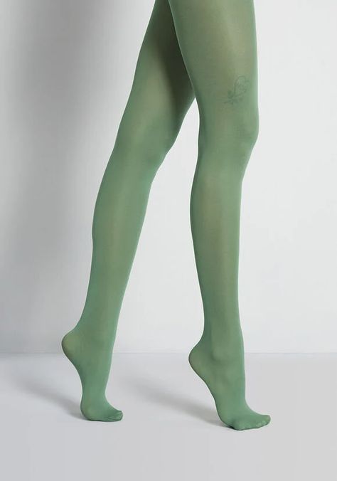 Green Tights Outfit, Colorful Tights, Alison King, Funky Tights, Colored Tights Outfit, Cable Knit Tights, Green Stockings, Green Tights, Stockings Outfit