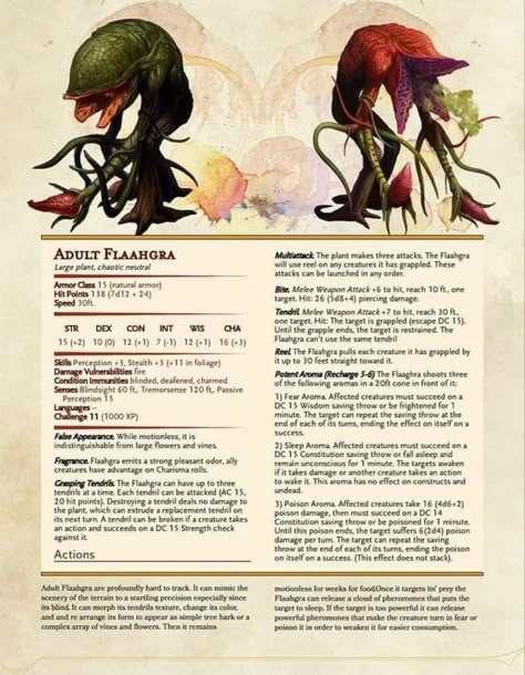 Plant Monsters, Monster Images, Plant Monster, Dnd Races, Dungeon Master's Guide, Dungeons And Dragons 5e, D D Monsters, Dnd Dragons, Dnd 5e Homebrew