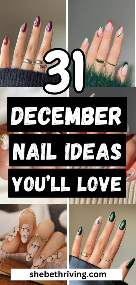 31 Insanely Stunning December Nail Ideas You Will Love Dec Nail Ideas, Dipped Holiday Nails, Cute Nails December, November Into December Nails, Nail Colors For December 2023, Dipped Nail Ideas For Christmas, Simple December Nail Designs, December Nails Not Christmas, 2024 December Nails