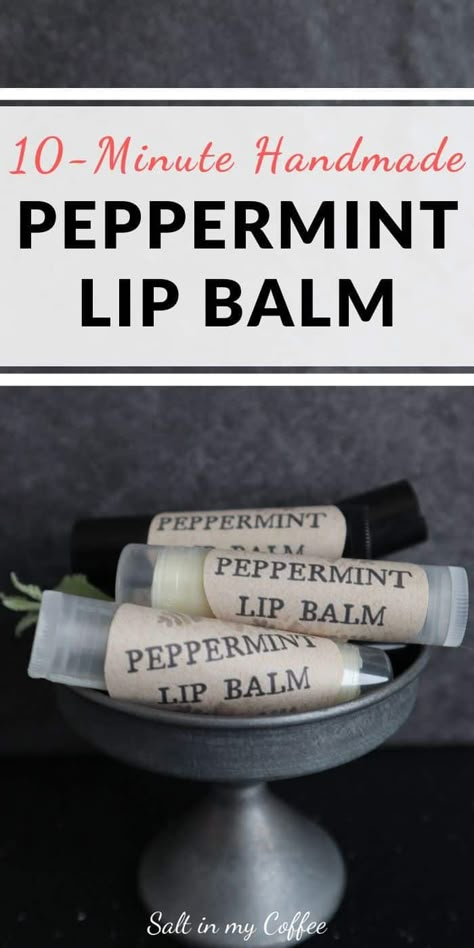 Peppermint Lip Balm Recipe, Homestead Projects, Lip Balm Recipe, Diy Lip Balm Recipes, Balm Recipe, Handmade Lip Balm, Peppermint Lip Balm, Diy Stocking Stuffers, Homesteading Ideas