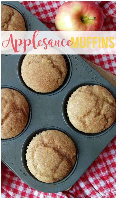 Quick and Easy Applesauce Muffins - Sunshine and Munchkins Easy Breakfast Muffins For Kids, Homemade After School Snacks, Applesauce Muffins Easy, Eat In Kitchen Ideas, Easy Applesauce Muffins, Easy After School Snacks, Easy Applesauce, Nutella Muffin, Muffins Blueberry