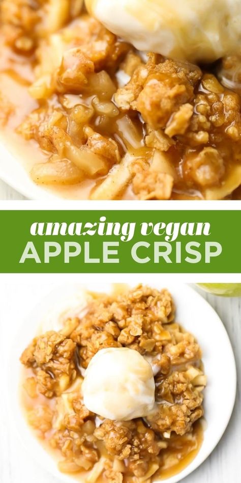 Apple Crisp Vegan, Apple Crisp Pie, Vegan Apple Crisp, Make Dessert, Vegan Baking Recipes, Vegetarian Desserts, Vegan Apple, Crisp Apple, Apple Crisp Recipes