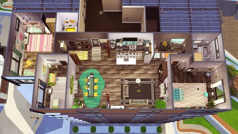 jenba-sims — 930 Medina Studios Redo Welcome to my first... City Living Apartment, Sims 4 City Living, My First Apartment, Studio Floor Plans, San Myshuno, Studio Layout, Sims 4 Family, Splash Park, Sims 4 House Plans