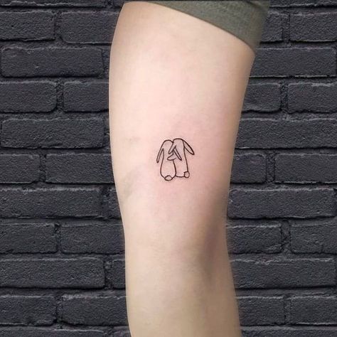 Cute Bunnies Tattoo, Rabbit Small Tattoo, Mother Daughter Bunny Tattoo, Floppy Bunny Tattoo, Bunny Family Tattoo, Matching Rabbit Tattoos, Minimal Rabbit Tattoo, 2 Bunny Tattoo, Rabbit Minimalist Tattoo