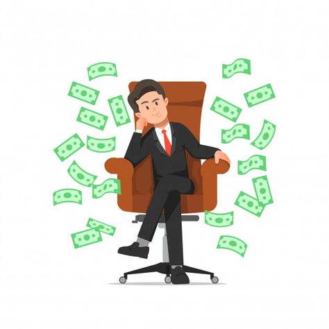 Cartoon Present, Finance Illustration, Office Activities, Money Illustration, I Want Money, Business Cartoons, Cartoons For Kids, Rich Money, Smiling Man