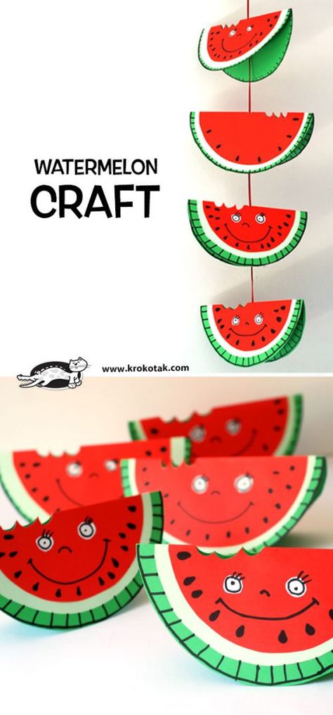 Watermelon is what summer is all about and these Watermelon Craft Ideas are the perfect way to celebrate! Enjoy these Creative watermelon project tutorials.   #watermeloncrafts #craftsforsummer #artsandcrafts #easycraft Watermelon Craft, Watermelon Crafts, Sunday Activities, Fruit Crafts, Children Activities, Paper Plate Crafts, Classroom Crafts, Crafts For Kids To Make, Sunflower Fields