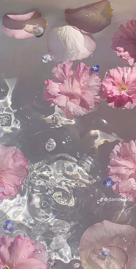 In Water, Pink Flowers, Water, Flowers, Pink