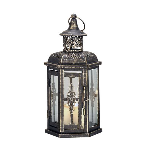 10'' High Decorative Lanterns Vintage Style Hanging Lantern, Metal Candleholder for Indoor Outdoor, Events, Parities and Weddings(Black with Gold Brush) - Walmart.com Metal Candle Lanterns, Hanging Candle Lanterns, Table Candle Holders, Decorative Lanterns, Stained Glass Window Film, Modern Candle Holders, Lantern Candle Decor, Vintage Candle, Candle Lantern