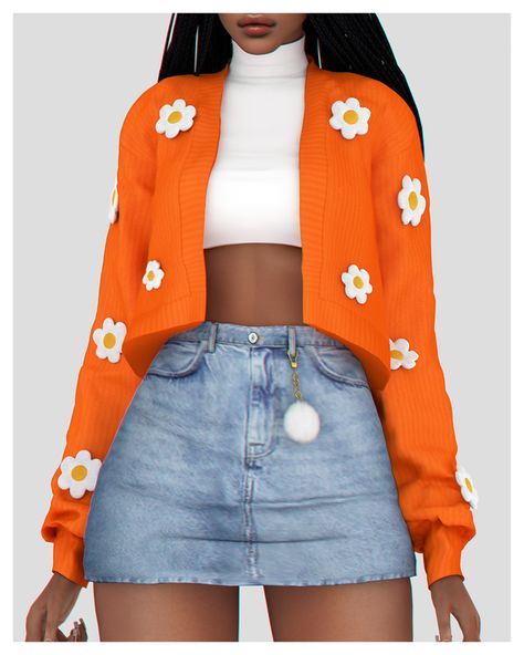 🌼 Crop Turtleneck with Cardigan 🌼 | Patreon Turtleneck With Cardigan, Crop Turtleneck, The Sims 4 Skin, Pelo Sims, Sims 4 Cc Shoes, Free Sims 4, Sims 4 Body Mods, Tumblr Sims 4, Sims 4 Cc Folder