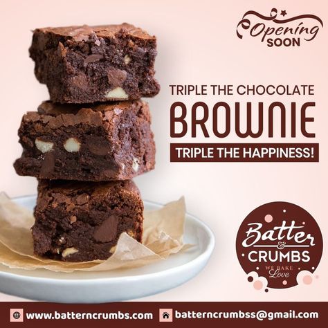 Brownie Shop, Brownies Cake, Chocolate Brownie Cake, Cheese Design, Walnut Brownies, Best Bakery, Business Board, Food Poster Design, Food Ads