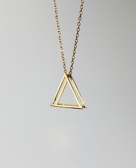 Triangle Pendant Necklace, Native Beading, Native Beading Patterns, Windows Wallpaper, Triangle Square, Triangle Necklace, Triangle Pendant, Geometric Jewelry, Gold Brass