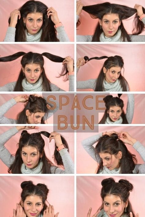 Braided Hairband Hairstyles, Fauxhawk Updo, Braids Space Buns, Katniss Braid, Funky Braids, Lagertha Hair, Hairband Hairstyle, Heat Hairstyles, Space Bun