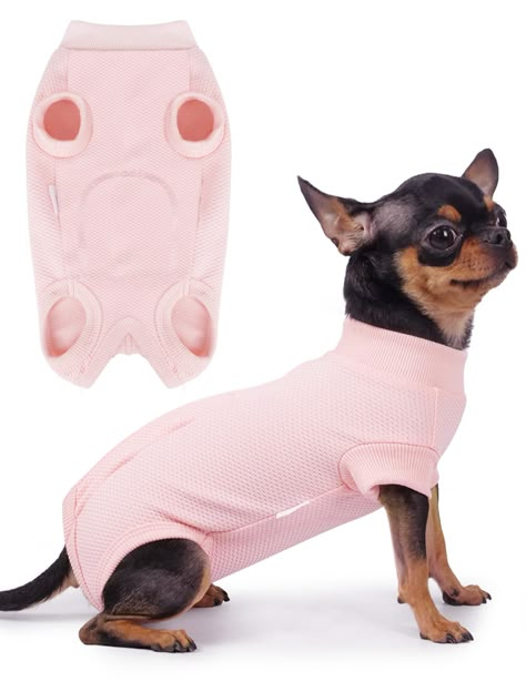 Frienperro Dog Recovery Suit Pet Spay Surgery Shirt for Female Dogs Onesie, Puppy Pajamas Cone E-Collar Alternative for Small Cat Chihuahua Yorkie,Pink S Dog Recovery Suit Diy, Puppy Pajamas, Recovery Clothes, Puppies In Pajamas, Pallet Dog Beds, Chihuahua Clothes, Cute Dog Clothes, Dog Clothes Patterns, Yorkie Puppy