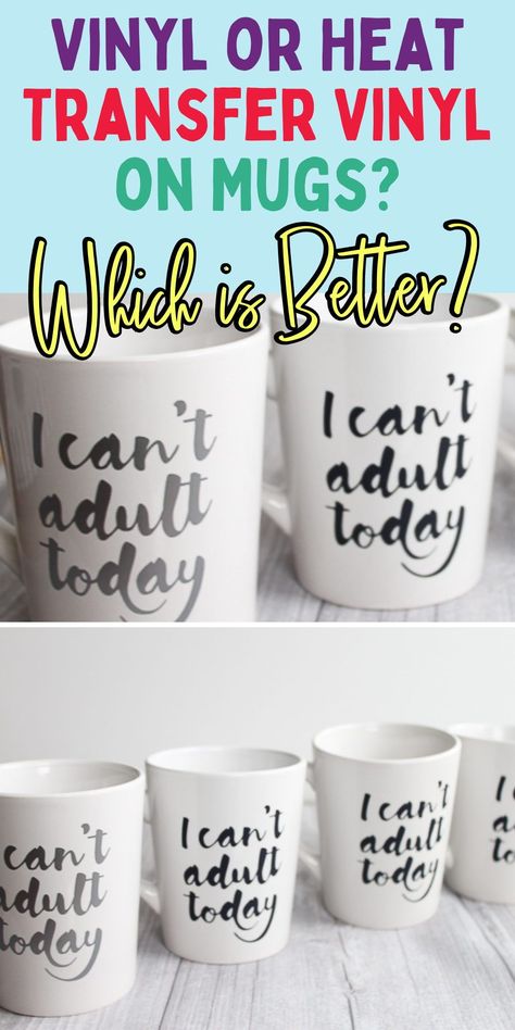 Vinyl On Mugs, Personalize Mugs, Decorating Mugs, Make Your Own Mug, Diy Mug Designs, Vinyl Personalized, Mini Iron, Diy Mugs, Diy Vinyl