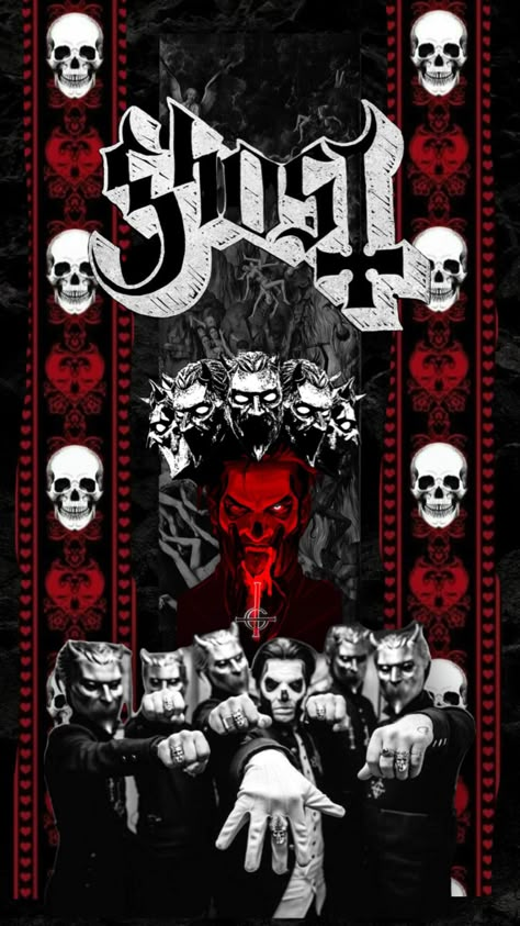 #ghostband #ghostbc Ghost Album Covers Wallpaper, Ghost Band Collage, Ghostbc Wallpaper, Ghost Bc Wallpaper Iphone, The Band Ghost Wallpaper, Ghost Band Wallpaper Iphone, Ghost Wallpaper Band, Ghost Band Poster, Ghost Bc Wallpaper