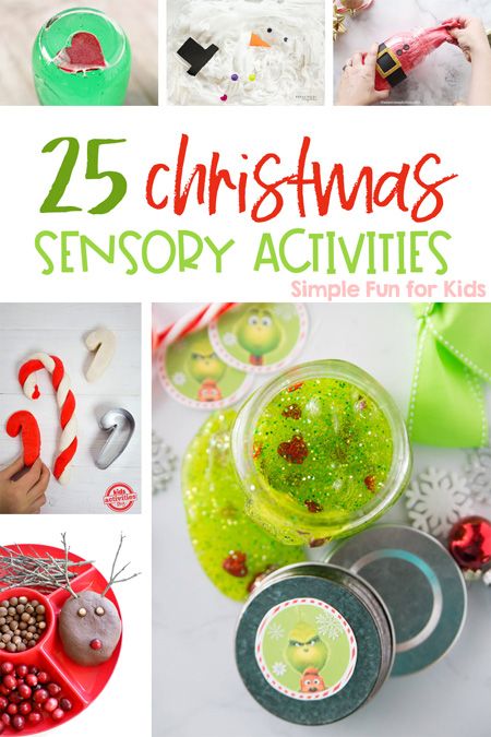 Check out this big list of the 25+ best Christmas sensory activities for kids of all ages! Play dough, slime, sensory bins, sensory bags, snowmen, reindeer, the Grinch - it's all here for your toddler, preschooler, kindergartener, and older kids! Christmas Sensory Activities, Dough Slime, Sensory Activities For Kids, Sensory Kids, Christmas Sensory, Christmas Activities For Toddlers, Preschool Christmas Activities, Boredom Busters For Kids, December Activities