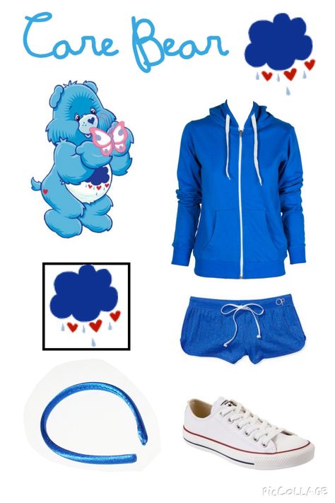 blue care bear costume ☁️ Care Bear Custom Outfit, Blue Care Bear Costume, Bear Costume Diy, Costume Diy Women, Care Bears Costume, Blue Care Bear, Care Bear Costume, Care Bears Halloween Costume, Grumpy Care Bear