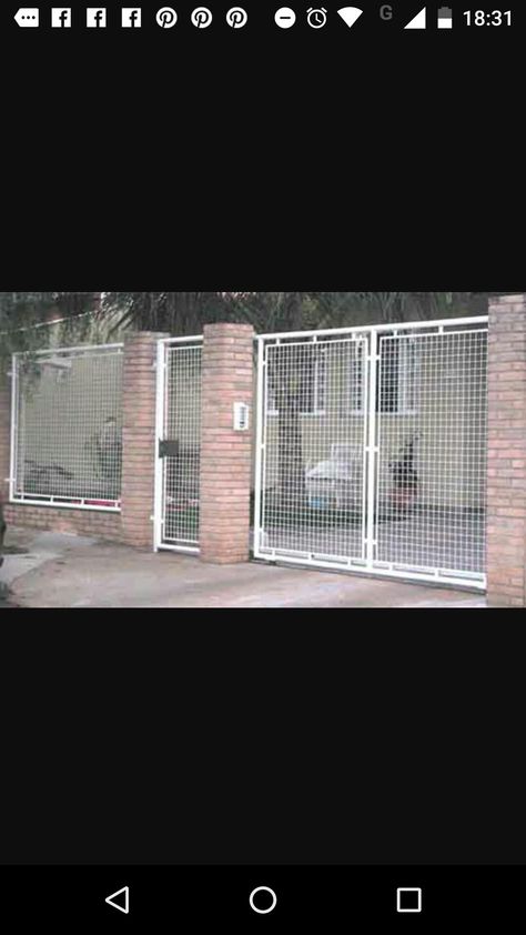 Steel Matting Fence Ideas, Simple Gate, Gate Ideas, Grill Door Design, Modern Exterior House Designs, Disney Phone Wallpaper, Fence Ideas, Backyard Patio Designs, Modern Exterior