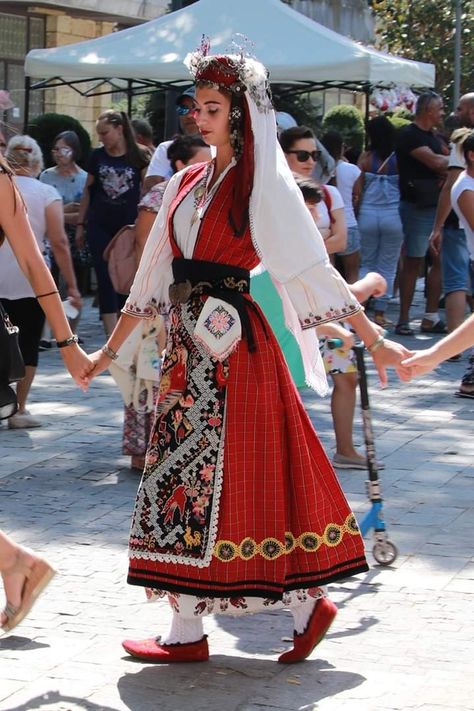 Bulgarian People, Bulgarian Roses, Red Moodboard, Bulgarian Women, Bulgarian Culture, Bulgarian Folklore, Bulgarian Clothing, Traditional Gowns, Folk Clothing