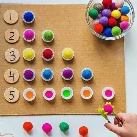 Math For Toddlers Ideas, Montessori Toddler Activities, Baby Learning Activities, Math Activities Preschool, Creative Activities For Kids, Preschool Lessons, Kids Learning Activities, Toddler Learning Activities, Preschool Learning Activities