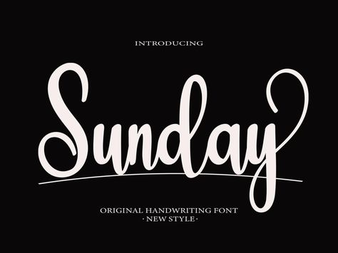 Sunday Font - Download Free Font Font Download Free, Fonts For Designers, Free Handwriting, Writing Fonts, Bike Quotes, Free Fonts For Designers, Beautiful Lettering, Halloween Fonts, Cricut Fonts