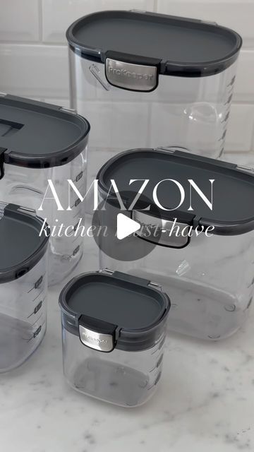 Jen Adams on Instagram: "Tap link in bio to shop! Amazon 9 piece baking storage set!!😍❤️ For those that comment “link” check your DM as you will automatically get links sent to you! If for some reason they don’t send (IG can have a lot of glitches!🙈) you can tap the link in my bio to shop!🥰 These storage containers keep everyday baking essentials fresh and organized!!! 🍰🍞🍪 I loooove how each container comes with a special accessory that is so helpful and well thought-out!!! The magnetic flour leveler?? Amazing!!! 🤩👏🏻 It’s a baker’s dream!!🤗 So happy you’re here fabulous friends!!! Hope you have a fabulous day!!!! Xo! ✨ https://liketk.it/4vAEP" Kitchen Storage Containers Ideas, Baking Containers, Baking Organization Ideas, Flour Storage Containers, Baking Tools Organization, Baking Organization, Flour Storage, Baking Storage, Flour Container