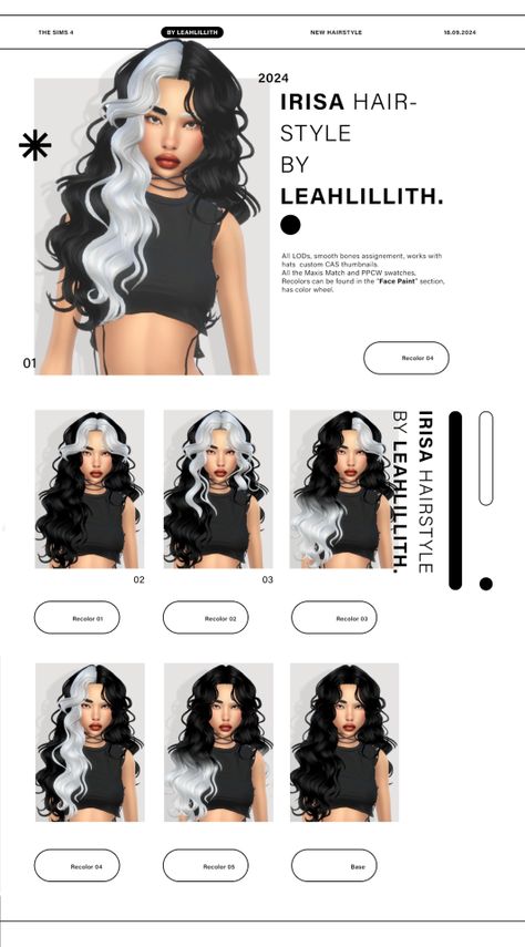 Irisa Hairstyle (Maxis Match): DOWNLOAD Hair Swatches Sims 4 Cc, Sims 4 Cc Maxis Mix Hair, Sims 4 Second Life Conversion Hair, Sims 4 Maxis Match Edges, Curly Maxis Match Hair, Sims Cc Maxis Match Skin, Sims 4 Skunk Hair, Ah00b Hair Sims 4, Sims 4 Cc Mid Length Hair