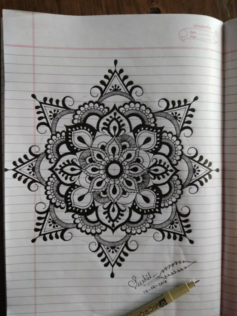 Cute Mandala, Mandala Sketch, Whimsical Art Journal, Zen Doodle Patterns, Mandala Doodle, Easy Mandala Drawing, Boho Art Drawings, Color Drawing Art, Mandala Art Therapy