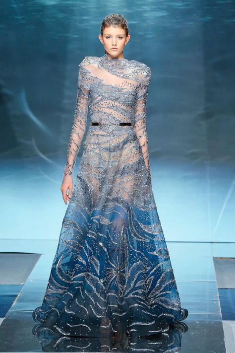 Sea Inspired Fashion, Summer Couture, Ziad Nakad, Sea Dress, Spring Couture, Couture Gowns, Mermaid Fashion, Gorgeous Gowns, Inspired Dress