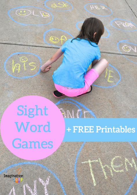 sight word games + free printables from Imagination Soup <-- love the lava pit game! Tricky Word Games, Free Sight Word Games, Sight Word Fun, Kinesthetic Learning, Balloon Games, Sight Words Printables, Kid Recipes, Montessori Method, Teaching Sight Words