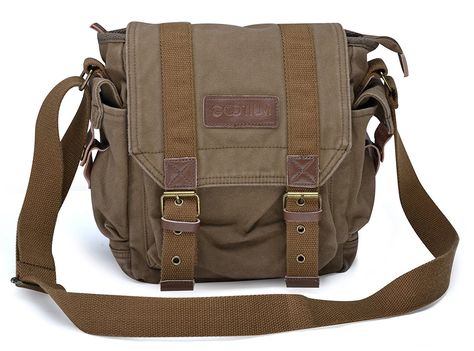 Gootium 21217 Canvas Messenger Bag - Vintage Style Satchel Suitable for Men and Women ** Be sure to check out this awesome product. Fashion Objects, Vintage Messenger Bag, Crossbody Satchel, Vintage Shoulder Bag, Canvas Messenger Bag, Messenger Bag Men, Vintage Canvas, Canvas Shoulder Bag, Small Shoulder Bag