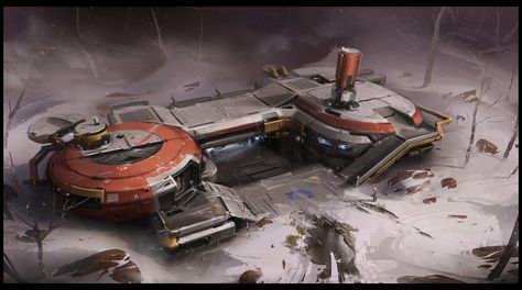 ArtStation - Winter Outpost, Studio Qube Scifi Building, Space Colony, Sci Fi Building, Sci Fi Architecture, Futuristic Building, Environment Props, Sci Fi City, Concept Art Tutorial, Sci Fi Environment