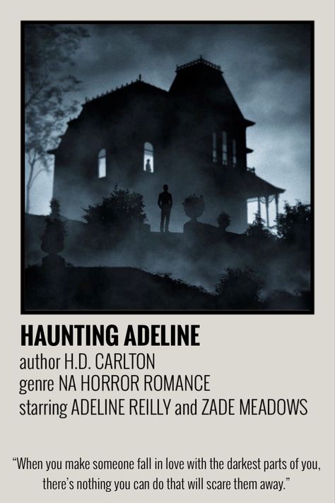 Haunting Adeline Poster, Adeline Riley Fan Art, Hd Carlton, Hunting Adeline, Zade Meadows, Haunting Adeline, Romance Books Worth Reading, Romance Series Books, Book Reading Journal