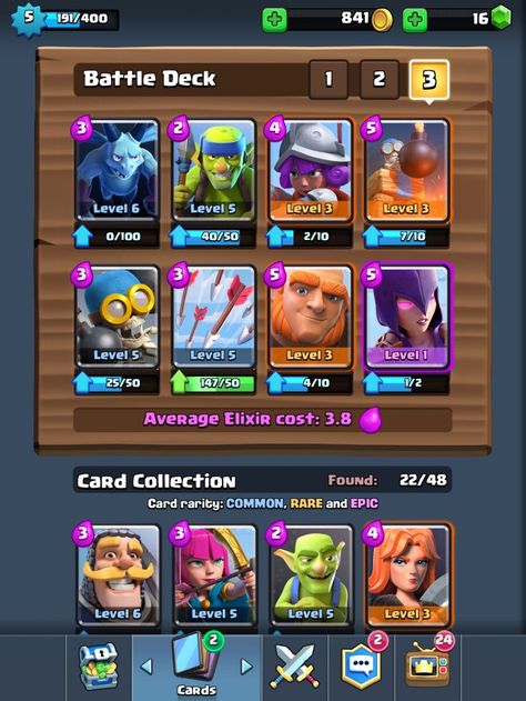 Surprise Check HERE http://ift.tt/1STR6PC Clash Royale Arena, Tcg Card Design, Hog Rider, Clash Royale Deck, Ux Design Mobile, Character Card, Sling Shot, Level 7, Cool Deck