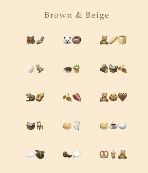 Beige Emojis, Brown Emojis, Couples Emoji, Emojis Aesthetic, Aesthetic Emojis, Cute Emoji Combinations, Emoji Combos, Emoji Set, Witty Instagram Captions