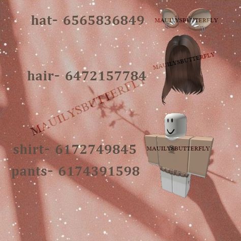 Do not copy or repost please! Outfit Bloxburg Codes, Ear Outfit, Bloxburg Codes, Outfit Codes, Mouse Ears, Coding, Hats, Movie Posters, Pants