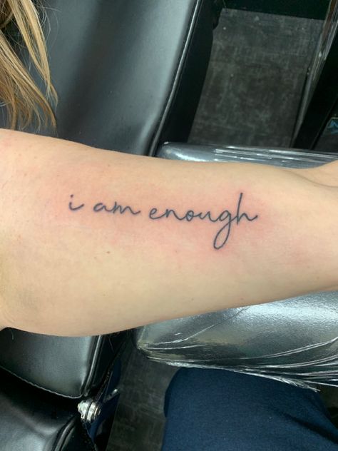 Post Divorce Tattoo, Never Enough Tattoo, Hard Life Tattoo Ideas, I Am Enough Tattoo, Divorce Tattoo, Enough Tattoo, Hard Tattoos, Friend Things