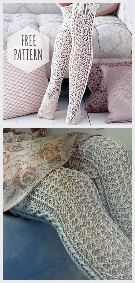 Free Knee High Sock Knitting Patterns, Crochet No Show Socks, How To Crochet Thigh High Socks Free Pattern, Crochet Thigh Highs Free Pattern, Crochet Tights Pattern, Crochet Tights Pattern Free, Crochet Knee Socks, Crochet Ankle Socks Free Pattern, Crochet Fishnet Pattern