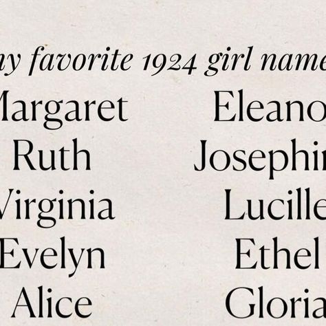 soft baby names on Instagram: "My favorite girl names from 100 years ago🥹 for all my fellow “old lady name” lovers 🖤 #babynames" Old Woman Names, Old Names For Girls, Old People Names, Old Lady Names, Old Lady Meme Funny, 100 Years Ago, Old Lady, Soft Baby, Girl Names