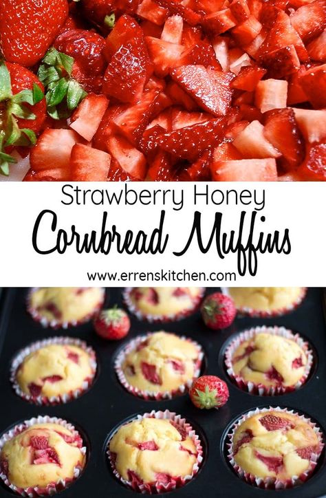 Cornbread Dessert, Cornbread Breakfast, Honey Cornbread Muffins, Strawberry Honey, Apple Smoothie, Honey Cornbread, Strawberry Muffins, Corn Muffin Mix, Sweet Cornbread