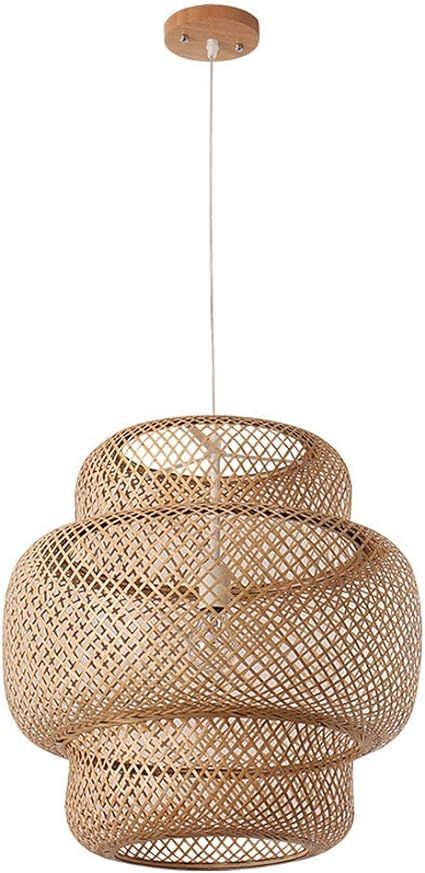 PARREN Multi-layer Wicker Pendant Lights Bamboo Art Lamp Shade Tea House Decor Rattan Woven Bamboo Hanging Lamp Southeast Asian Style Hollow Rattan Basket Ceiling Light for Living Room Bedroom Kitchen - Amazon.com Wicker Pendant Lights, Basket Ceiling Light, Basket Ceiling, Rattan Bedroom, Wicker Pendant Light, Ceiling Light For Living Room, Bedroom Pendant, Rattan Lamp, Bamboo Art