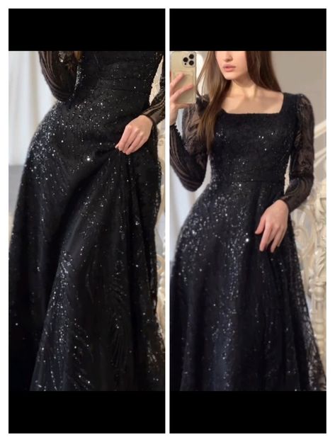 Black Glittery Dress, Teal Chiffon Dress, Bridal Maid Dress, Eid Outfit Ideas, Afghani Dress, Party Dress Classy, Glittery Dress, Fashion Show Dresses, Bridesmaid Dresses Long Chiffon