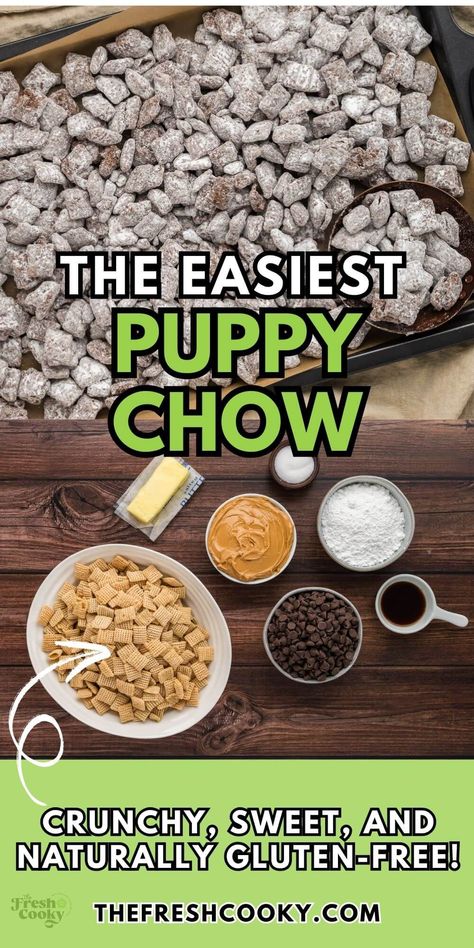 Puppy Chow Snack - The Fresh Cooky Puppy Chow Mix Recipes, Christmas Trash Recipe, Gluten Free Puppy Chow, Classic Puppy Chow Recipe, Christmas Muddy Buddies Recipe, Easy Puppy Chow Recipe, Christmas Puppy Chow, Muddy Buddy Recipe, Best Puppy Chow Recipe