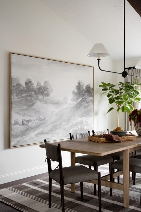 Mcgee Dining Room, Studio Mcgee Dining Room, Studio Mcgee Dining, Mcgee Living Room, Dinning Room Art, Dining Room Gallery Wall, Big Blank Wall, Big Wall Decor, Dining Room Inspo