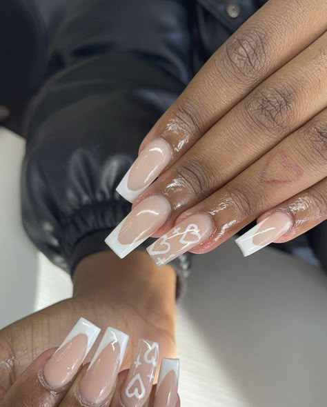 Acrylic Nails Short Square, Nails Long Acrylic, Acrylic Nails Long, Acrylic Nails Short, Nails Short Square, Simple Acrylic Nails, French Tip Acrylic Nails, Glow Nails, Short Square Acrylic Nails