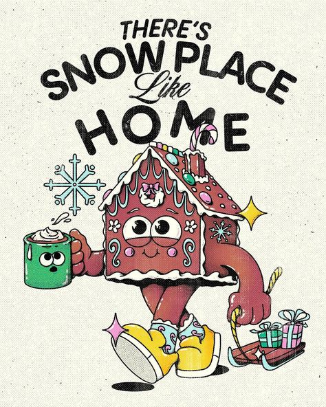 As a fan of house music, I’m officially coining Christmas music remixed over house beats as “gingerbread house” thank you for your time. 🙏 … | Instagram Holiday Card Design, Coining, Music Cartoon, Retro Quotes, Christmas Typography, Cartoon House, Winter Illustration, Holiday Design Card, Christmas Gift Card