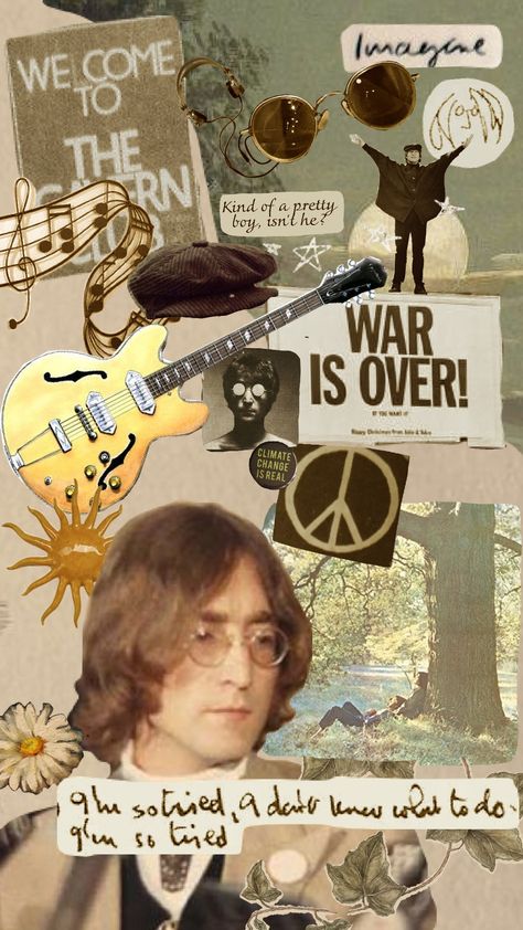 Beatles Aesthetic, Beatles Collage, Jhon Lennon, Beatles Wallpaper, Info Video, John Lennon Paul Mccartney, Wallpaper Aesthetics, George Martin, Bug Boy