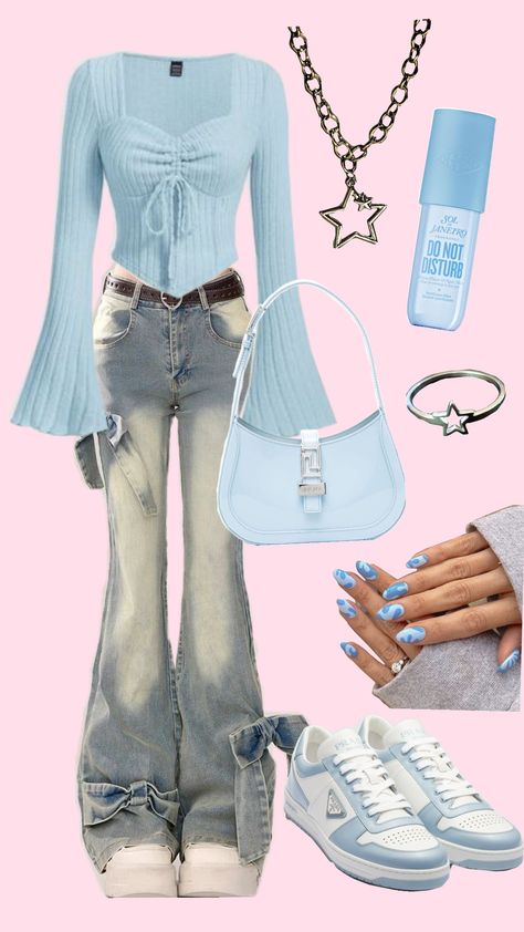 #ootd #outfit #outfitinspo #aesthetic #fyp #shufflefyp #viral #blue #trending #wishlist #selfcareaesthetic #pilatesprincess 2000s Fashion Blue, Blue 2000s Outfit, Blue 2000s Aesthetic, Blue Y2k Outfit, 2000 Outfits, Blue Stuff, 2000s Outfit, Gay Outfit, Blue Y2k