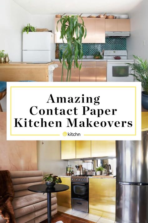 Contact Paper On Cabinets, Kitchen Cabinets Diy Makeover, Contact Paper Kitchen Cabinets, Contact Paper Kitchen, Contact Paper Cabinets, Kitchen Cabinets Cover, Renters Kitchen, Apartment Decor Hacks, Tile In Kitchen